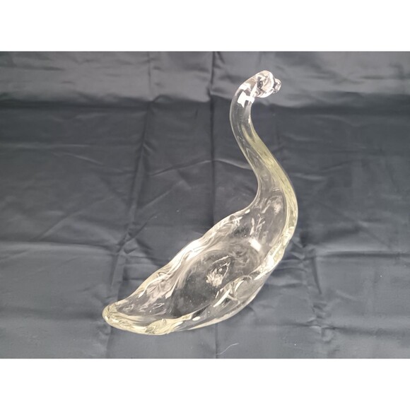 Vintage Glass Swan Dish Candy Nut Peanut Dish Coin Change Holder Desk Shelf Deco - Picture 10 of 10